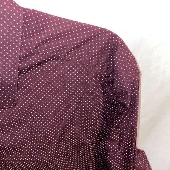 Apt. 9 Dress Shirt Men’s Size Large Purple Dotted Long Sleeve Button Up 17 34/35 - Picture 4 of 12